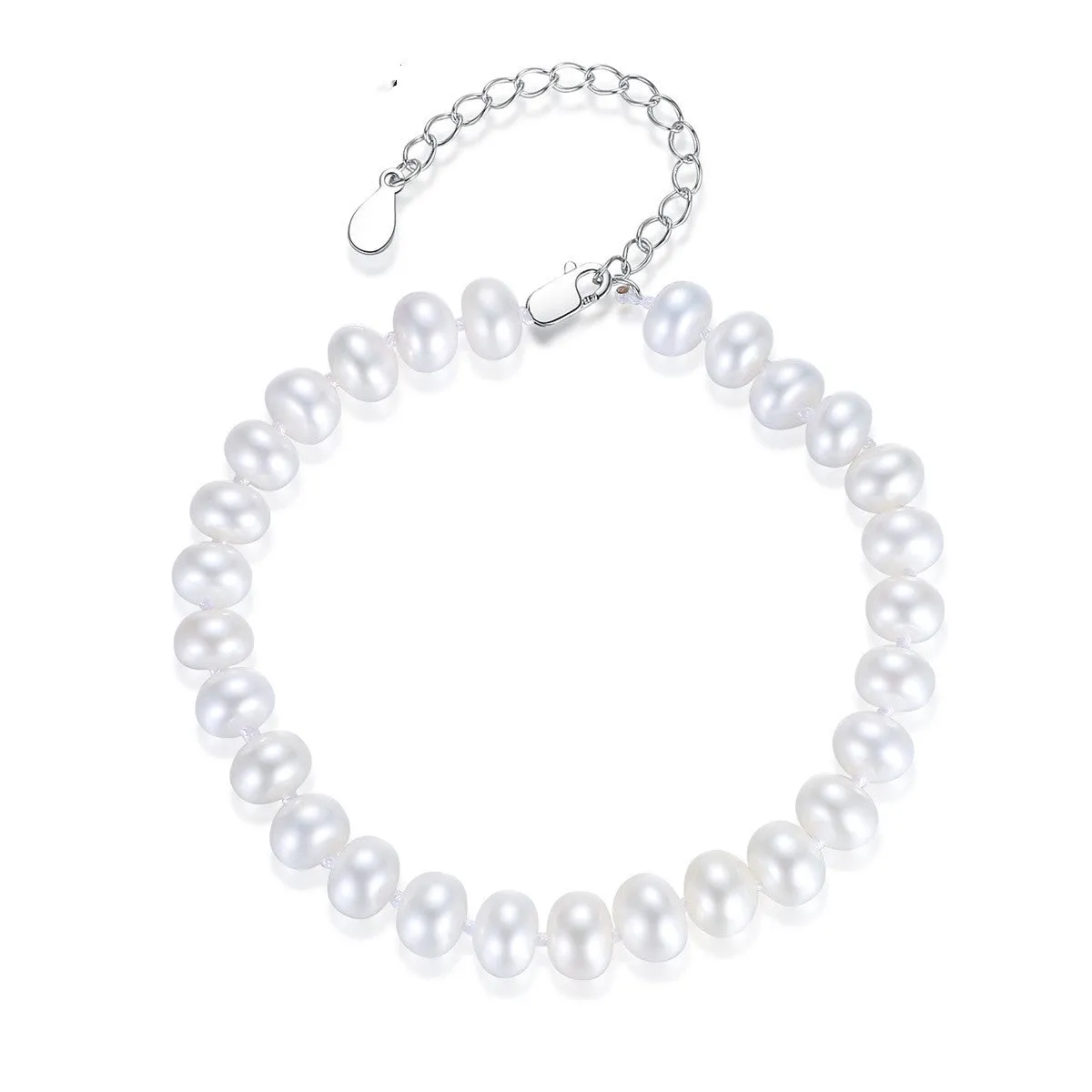 Natural Freshwater Pearl with S925 Silver Buckle Bracelet