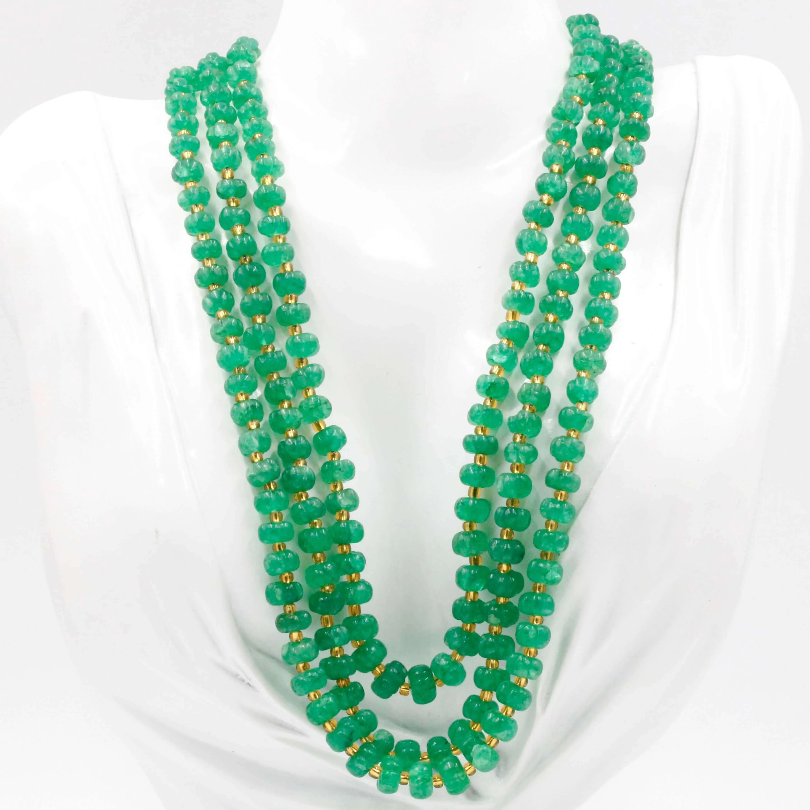 Natural Quartz Necklace Aventurine Quartz Necklace Gemstone Necklace Beaded Necklace Green Indian Sarafa Necklace SKU 6142898