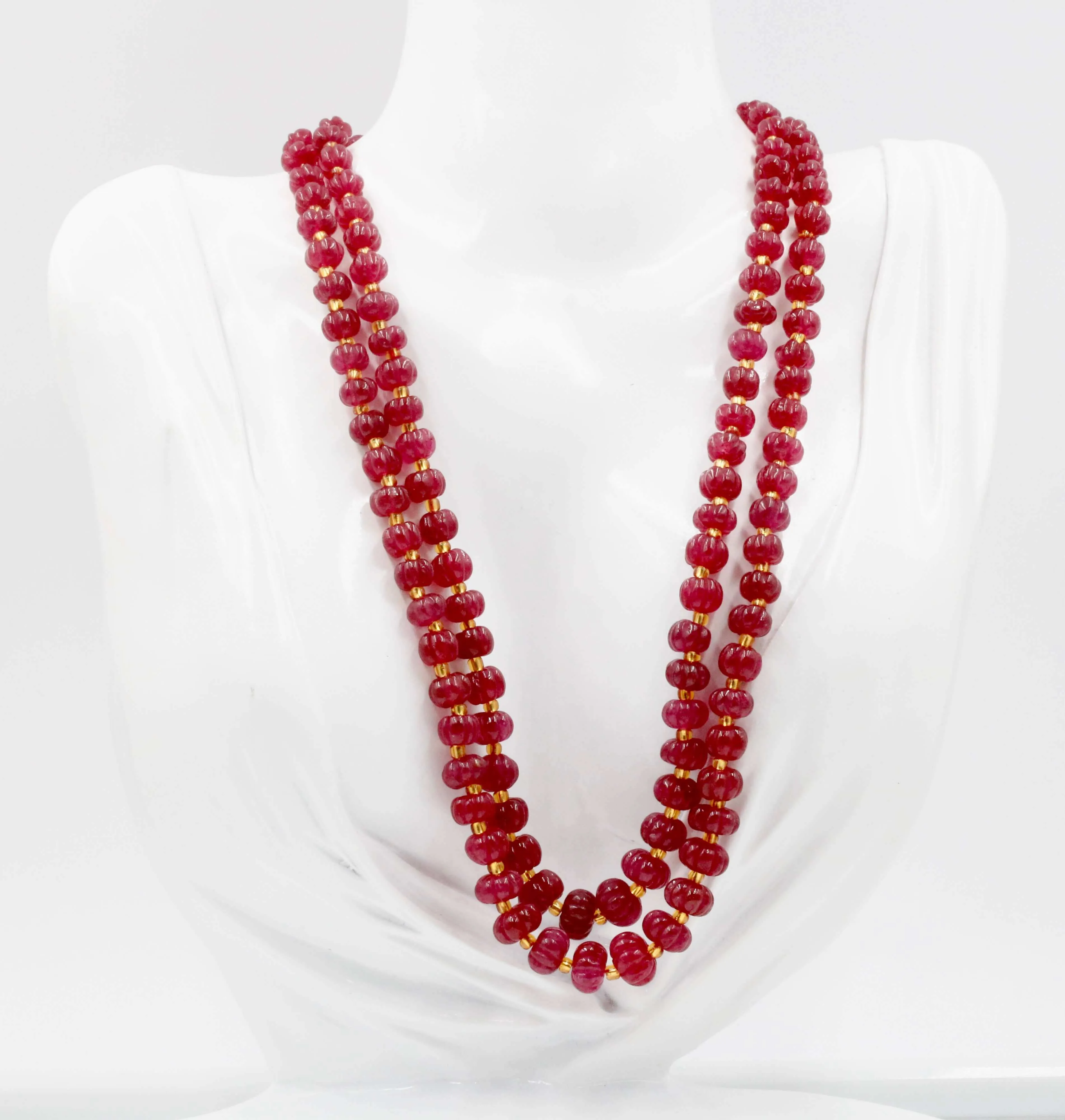 Natural Quartz Necklace Gemstone Necklace Red Quartz Necklace Pumpkin Quartz Beaded Gemstone Necklace Sarafa Indian Necklace SKU 6142892