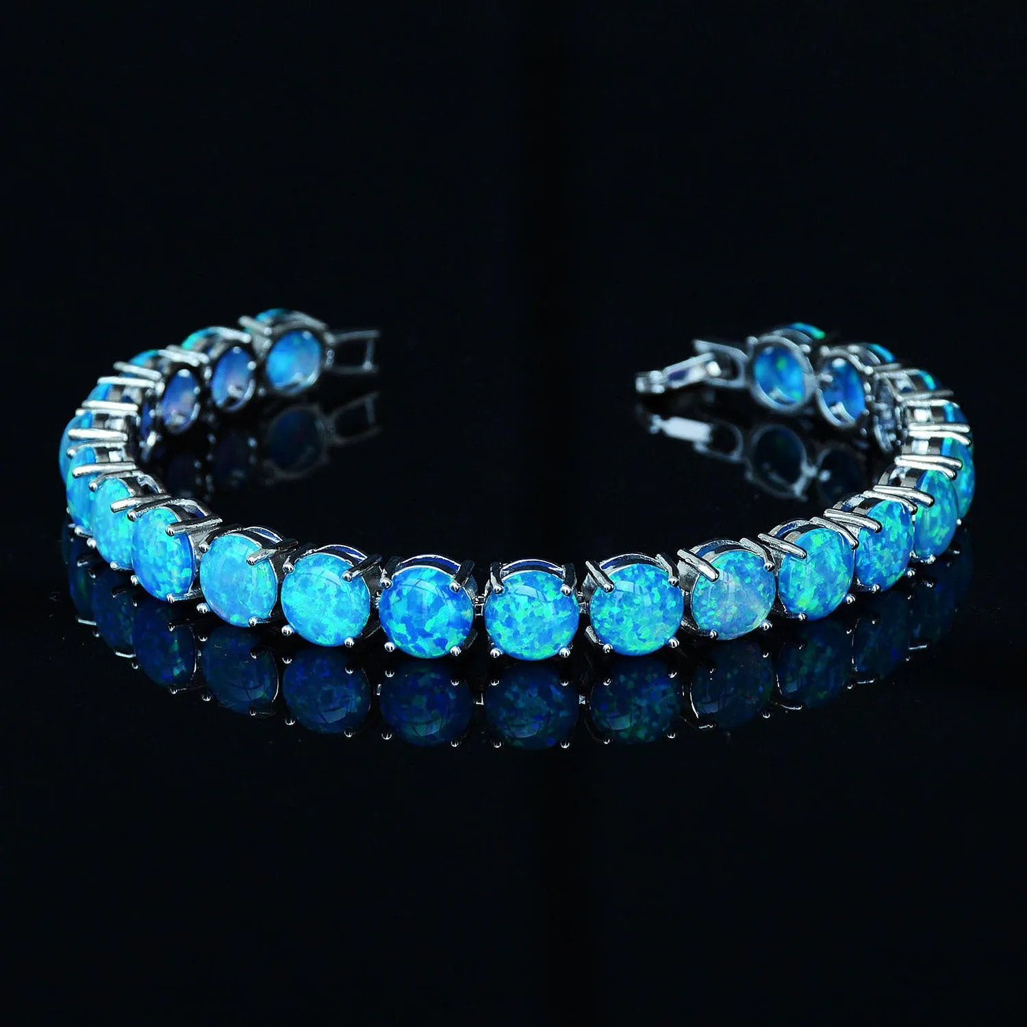 Natural Round Opal Stone Crystal Bracelet