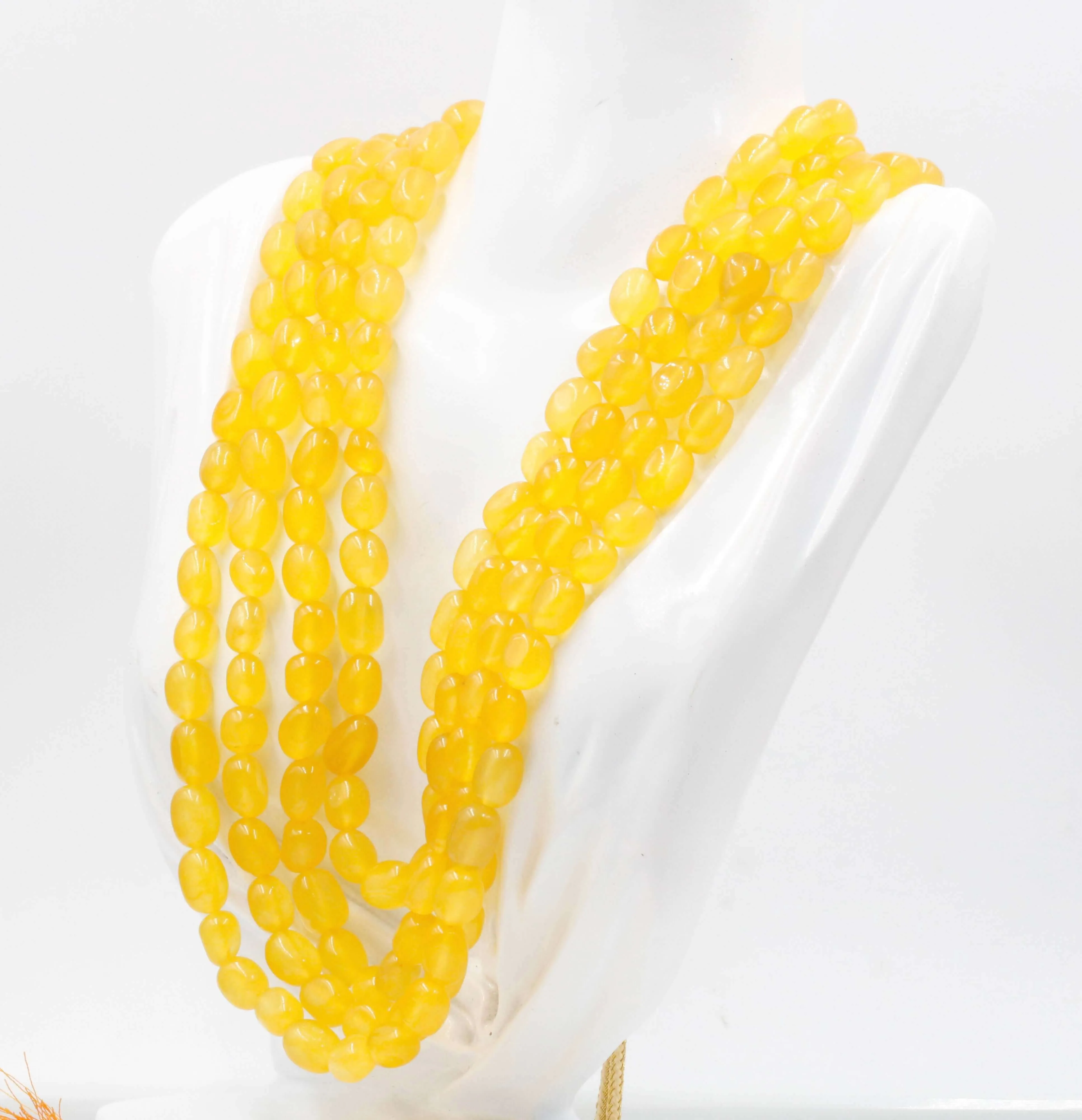 Natural Yellow Quartz Necklace Yellow Quartz Beaded Necklace Yellow Necklace Sarafa Necklace Indian Necklace Layered Necklace SKU 6142866