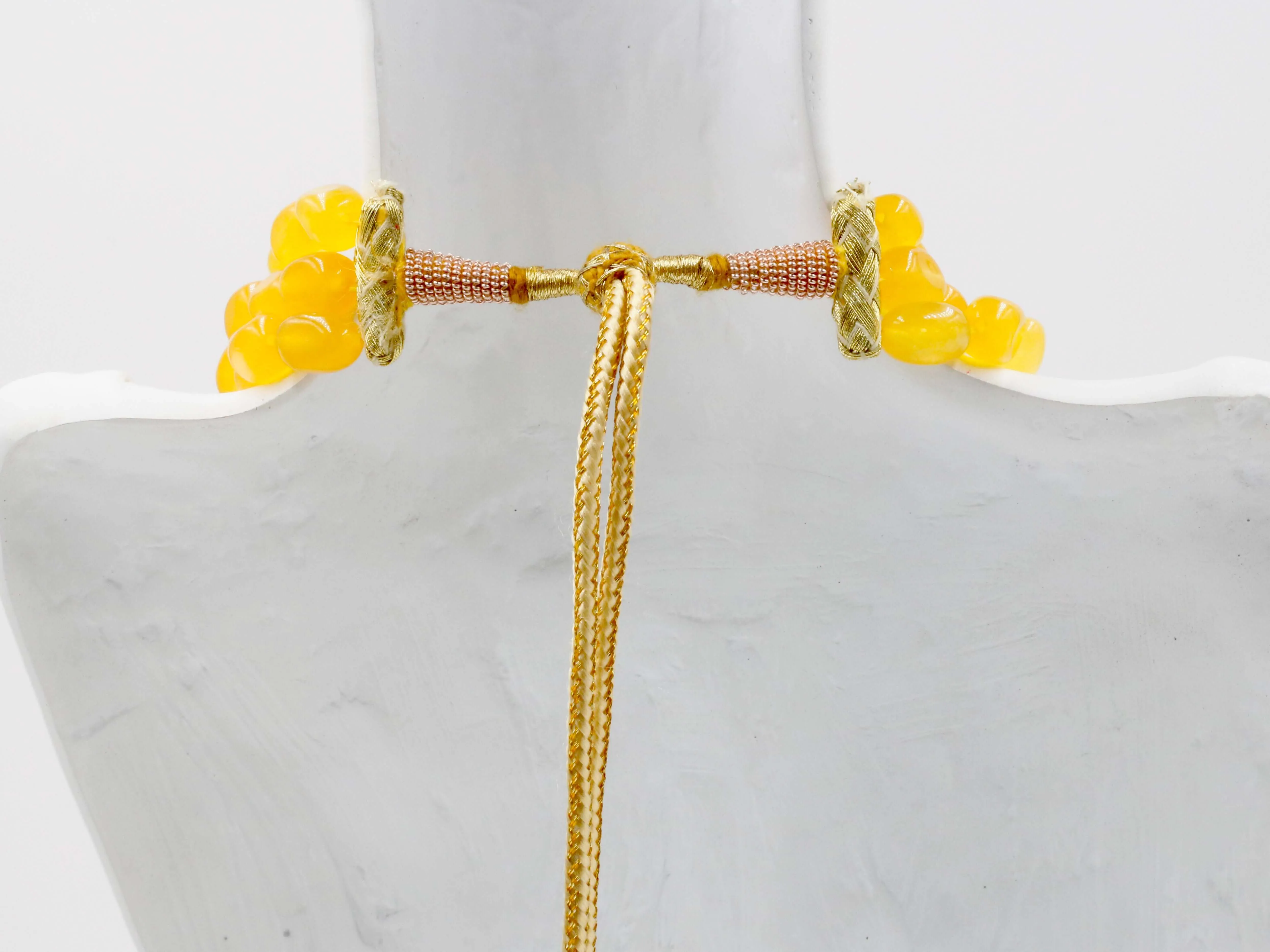 Natural Yellow Quartz Necklace Yellow Quartz Beaded Necklace Yellow Necklace Sarafa Necklace Indian Necklace Layered Necklace SKU 6142866