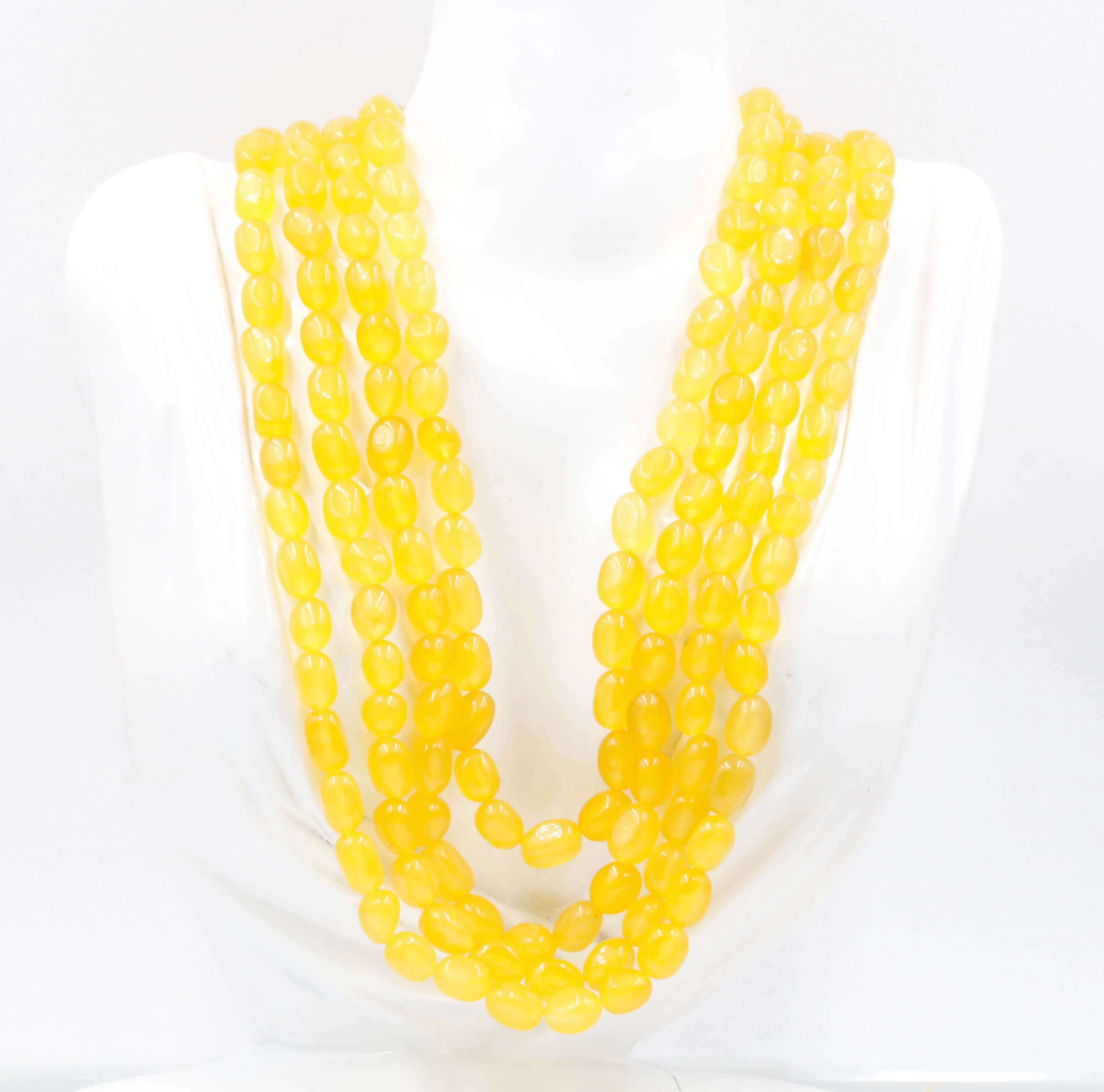 Natural Yellow Quartz Necklace Yellow Quartz Beaded Necklace Yellow Necklace Sarafa Necklace Indian Necklace Layered Necklace SKU 6142866