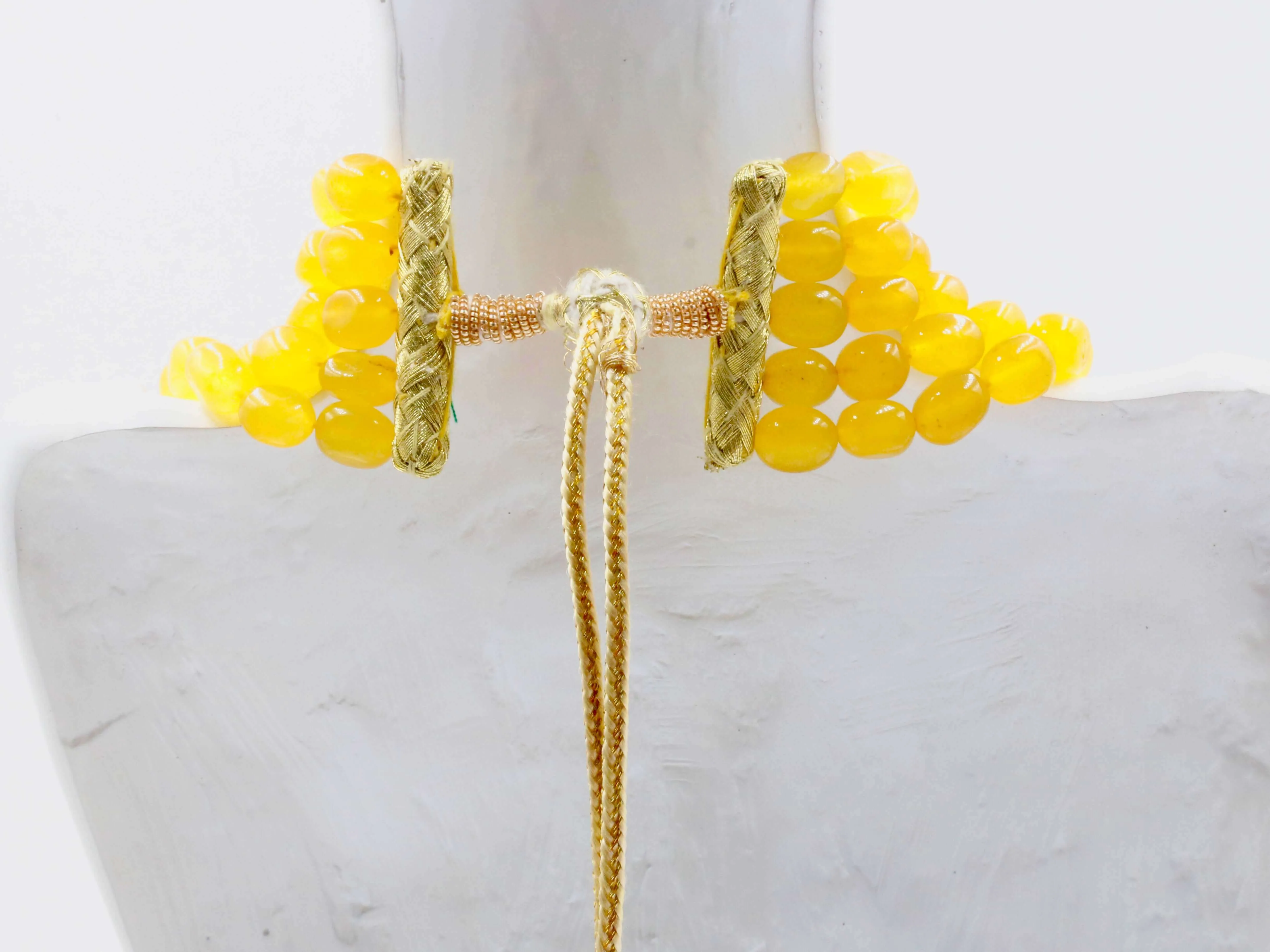 Natural Yellow Quartz Necklace Yellow Quartz Beaded Necklace Yellow Necklace Sarafa Necklace Indian Necklace Layered Necklace SKU 6142866