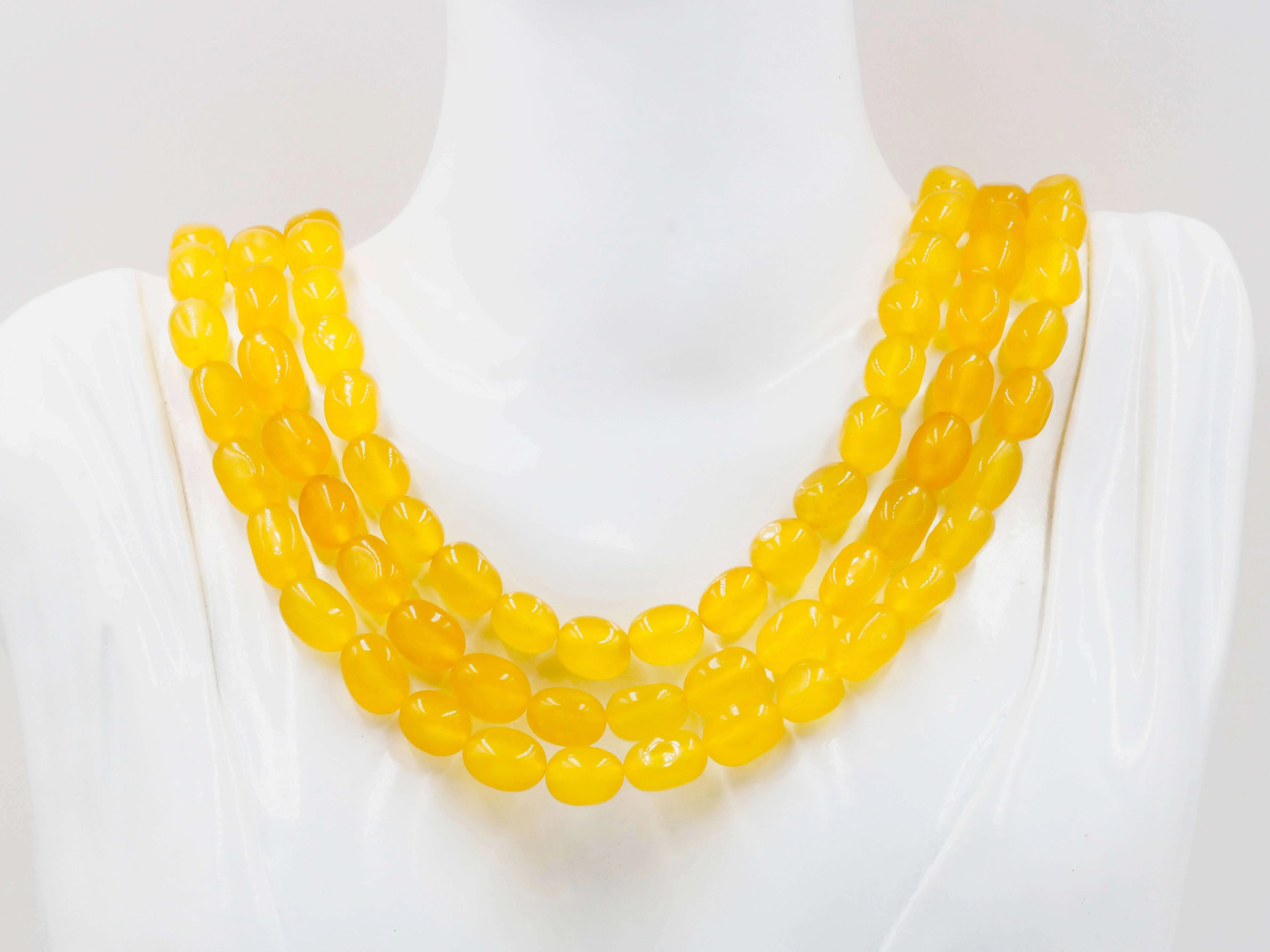 Natural Yellow Quartz Necklace Yellow Quartz Beaded Necklace Yellow Necklace Sarafa Necklace Indian Necklace Layered Necklace SKU 6142866