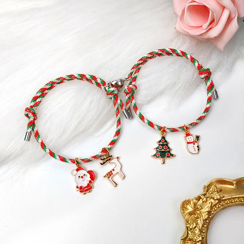 New Christmas Couple Magnet Love Couple Bracelet A Pair Of Girlfriends Jewelry