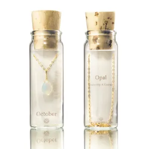 October Birthstone Necklace Bottle