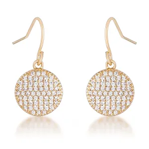 Olva CZ Disk Gold Earrings | 0.6ct