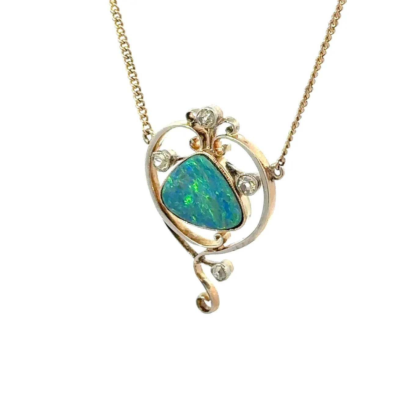 Opal and Diamond Necklace