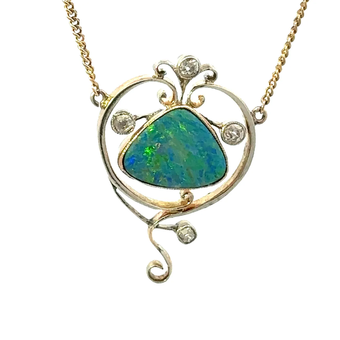 Opal and Diamond Necklace