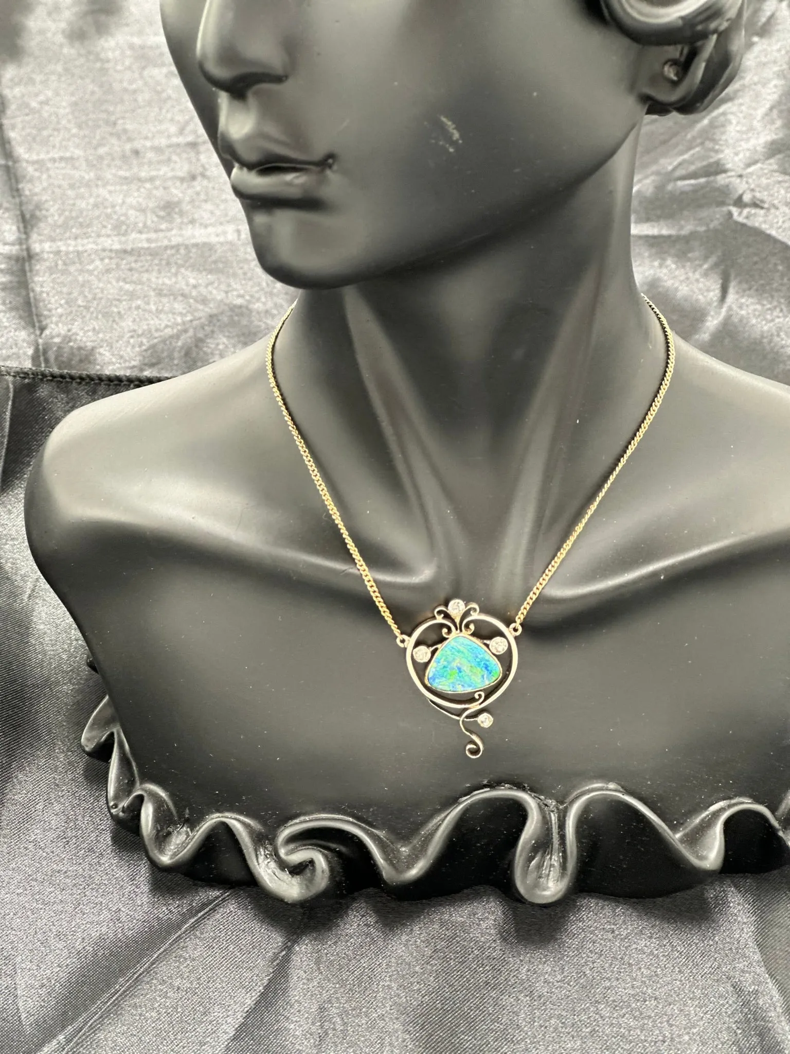 Opal and Diamond Necklace