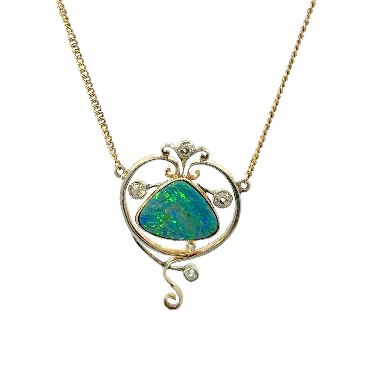 Opal and Diamond Necklace