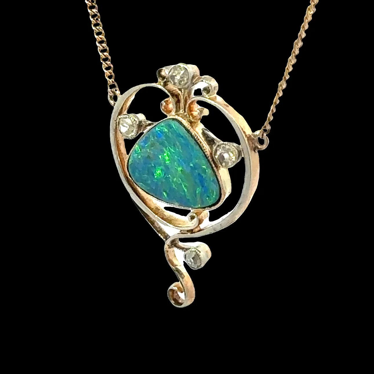 Opal and Diamond Necklace