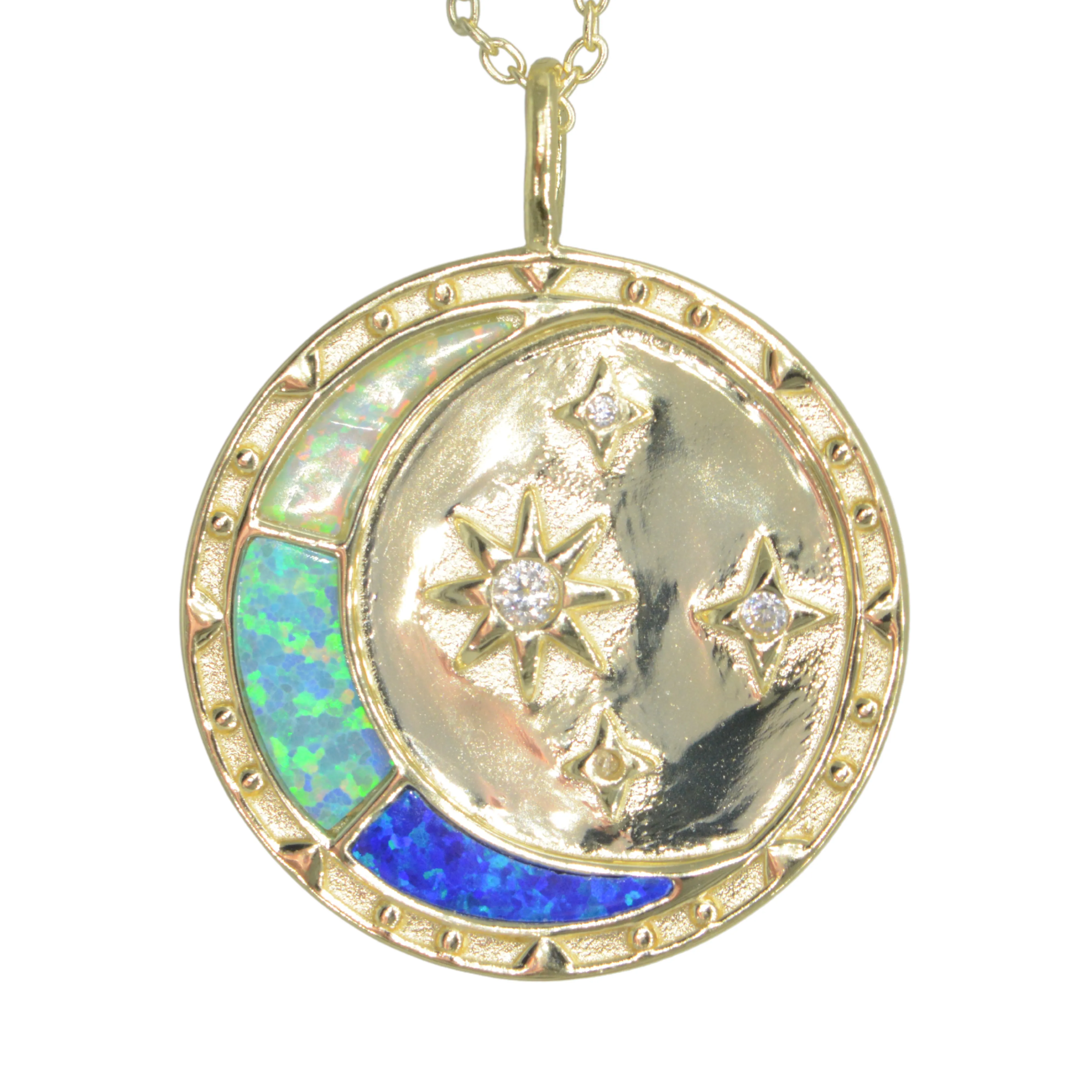 Opal Moon Dream Medallion Necklace