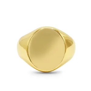 Oval Oxford Signet Ring - 18ct Yellow Gold