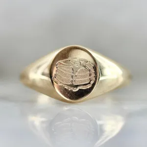 Pancake Engraved Signet Ring