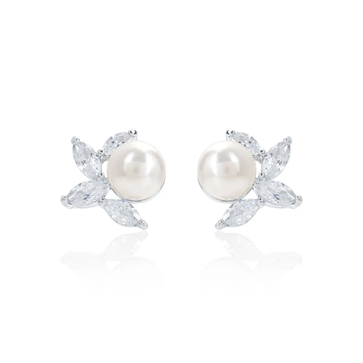 Pearl Leaf Earrings