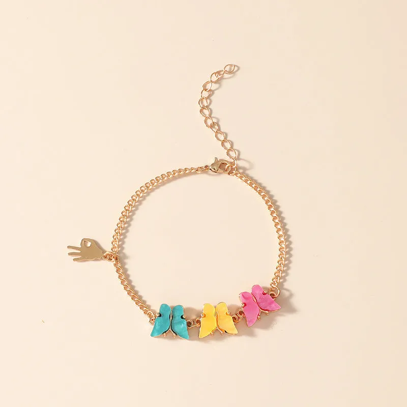 Personality And Creativity Three Color Butterfly Bracelet