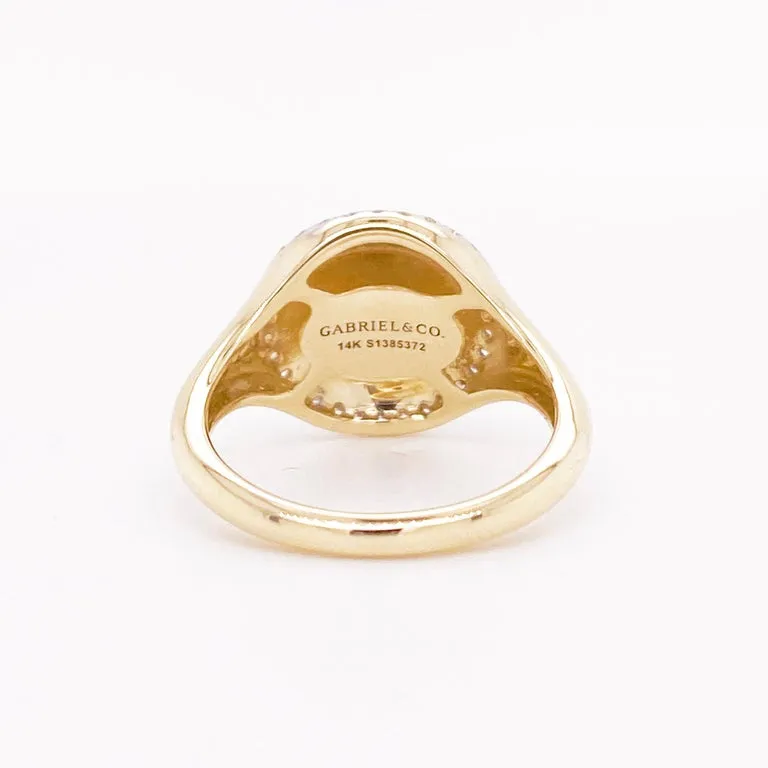 Pinky Diamond Signet Ring