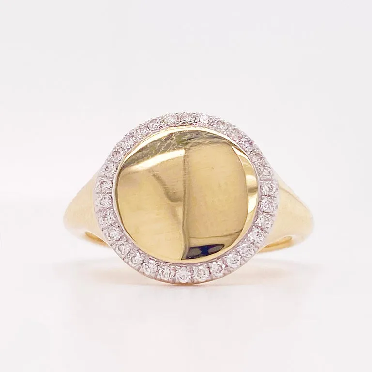 Pinky Diamond Signet Ring