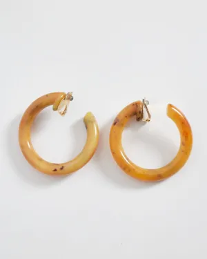 Prada resort '11 resin hoop clip-on earrings, amber