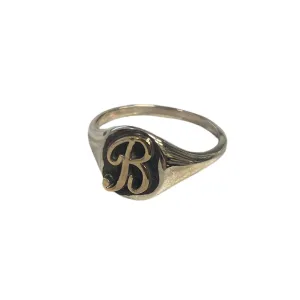 "B" Initial Signet Ring