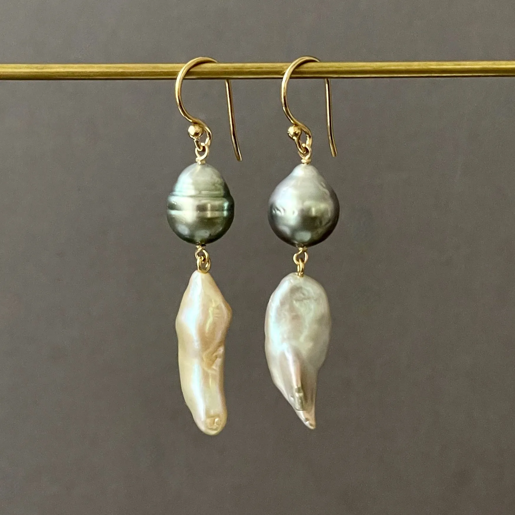 "toned but not too toned" pearl earrings