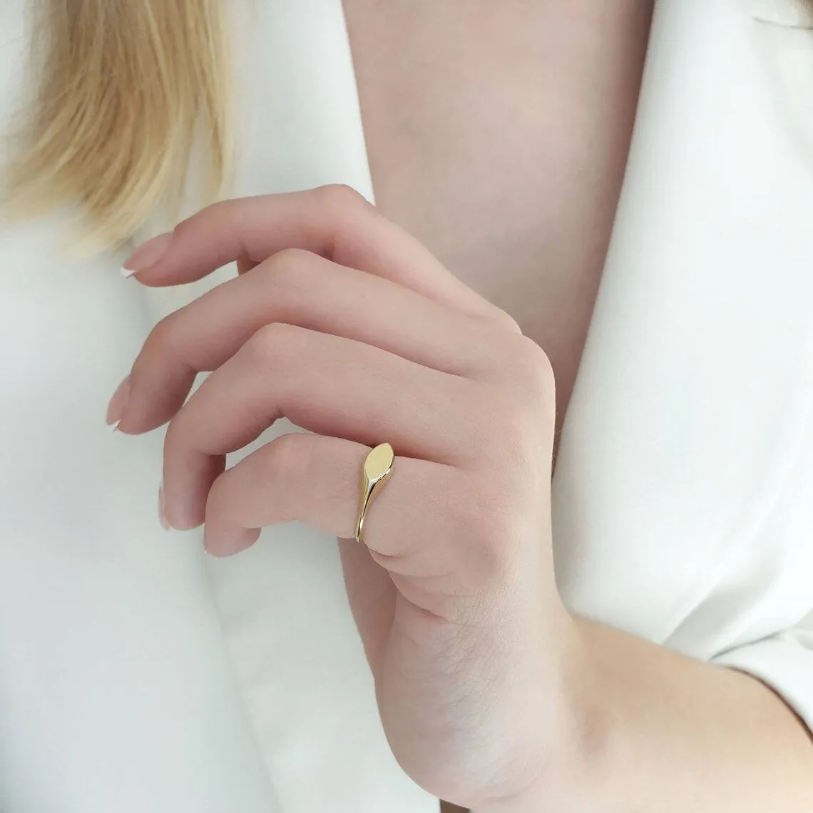 Real Gold Custom Eye Signet Ring