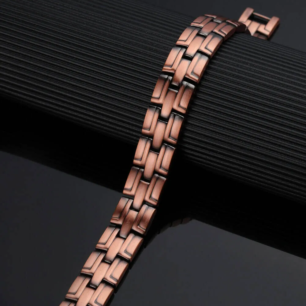 Red copper magnetic men's bracelet