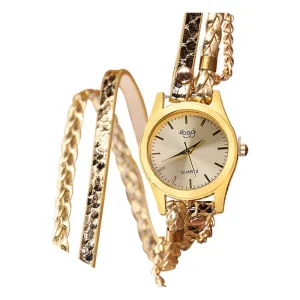 Retro Style Women's Winding Bracelet Watch Woven Serpentine British Watch Women's