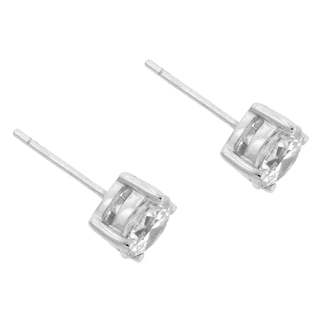 Rita Round Cut Stud Earrings – 6mm | 1ct