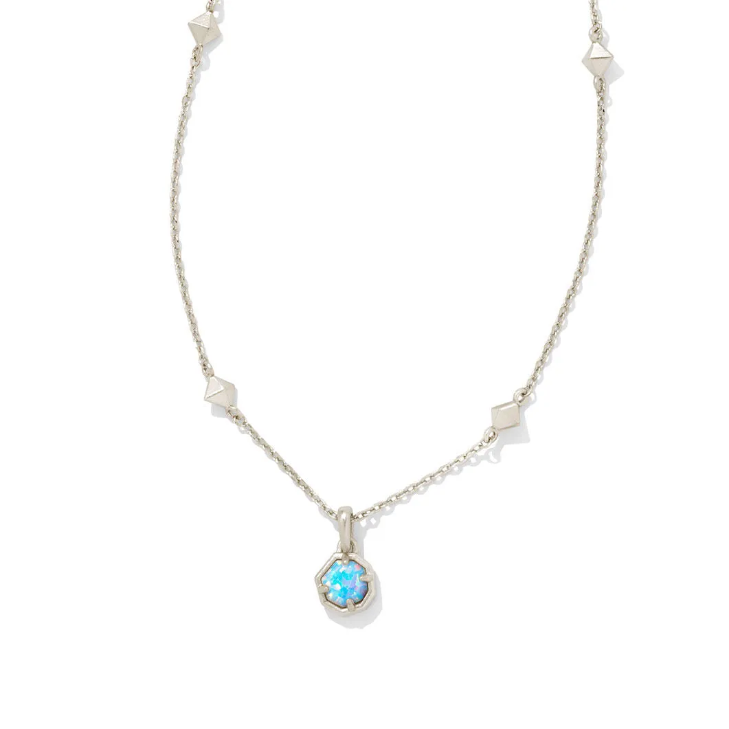 Rocksbox Exclusive Nola Pendant Necklace in Silver and Blue Kyocera Opal