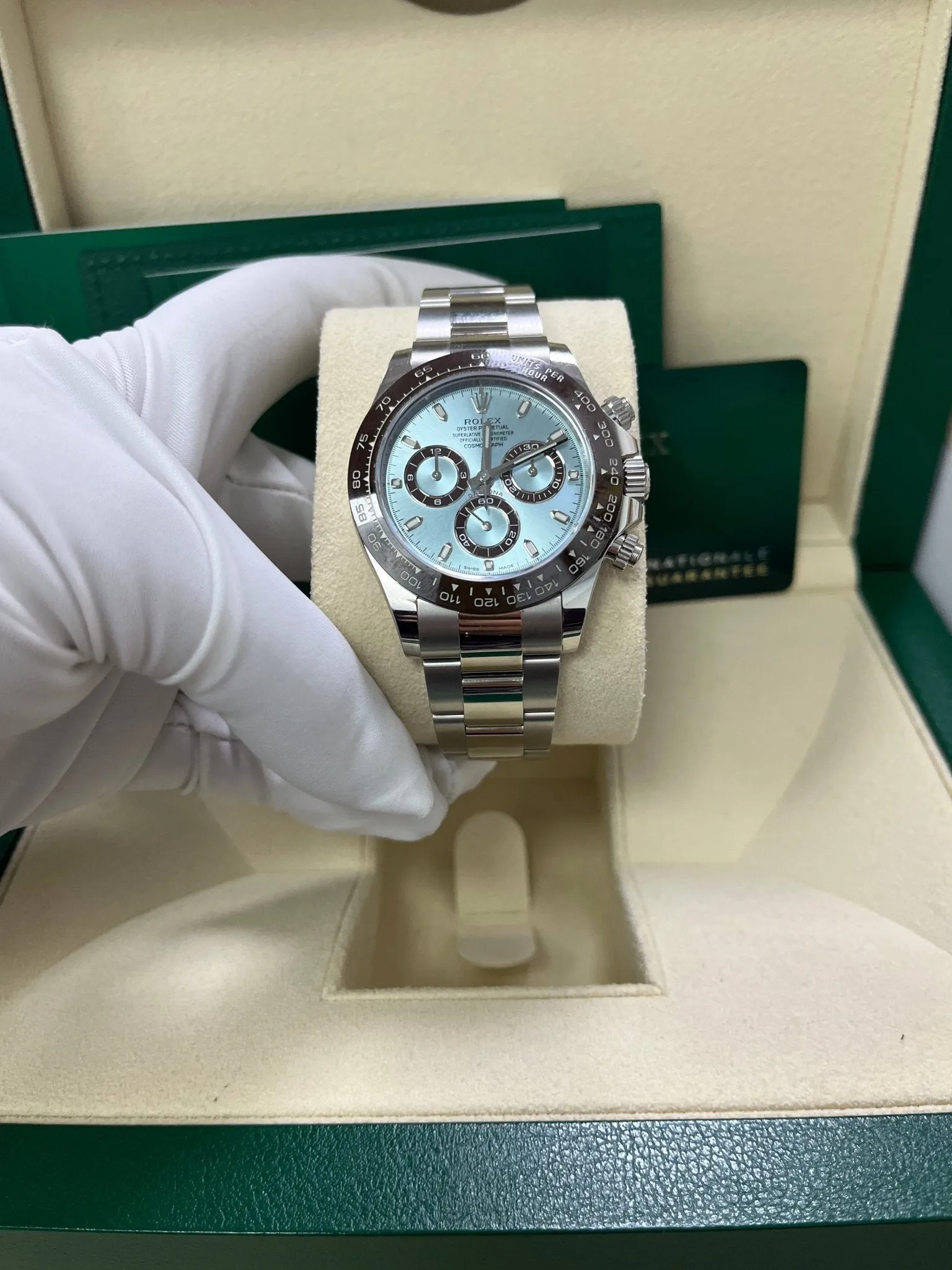 Rolex 950 Platinum Cosmograph Daytona 40 Watch - Ice Blue Index Dial (Ref # 116506)