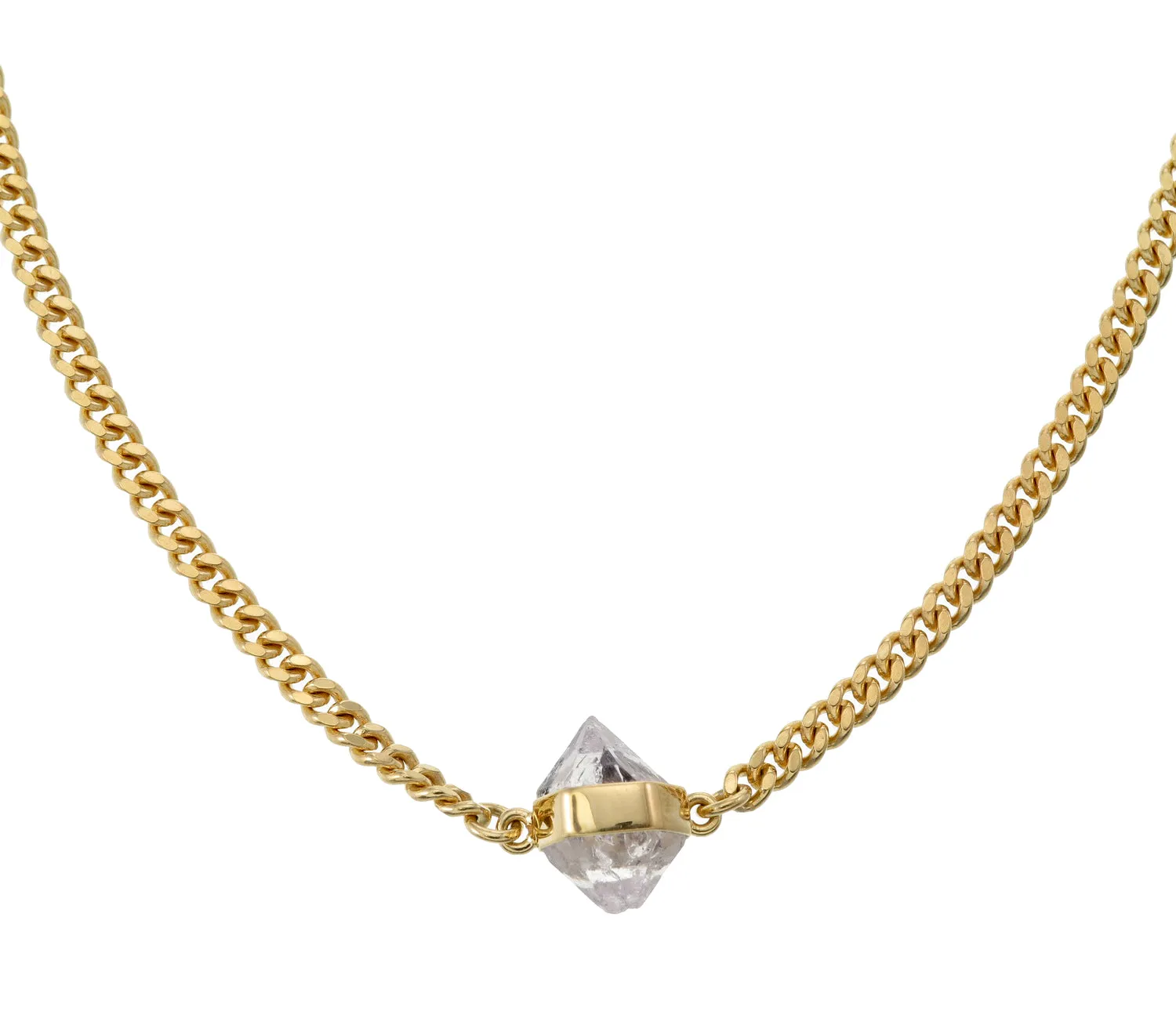 ROUGH GEM NECKLACE - DIAMOND QUARTZ - GOLD