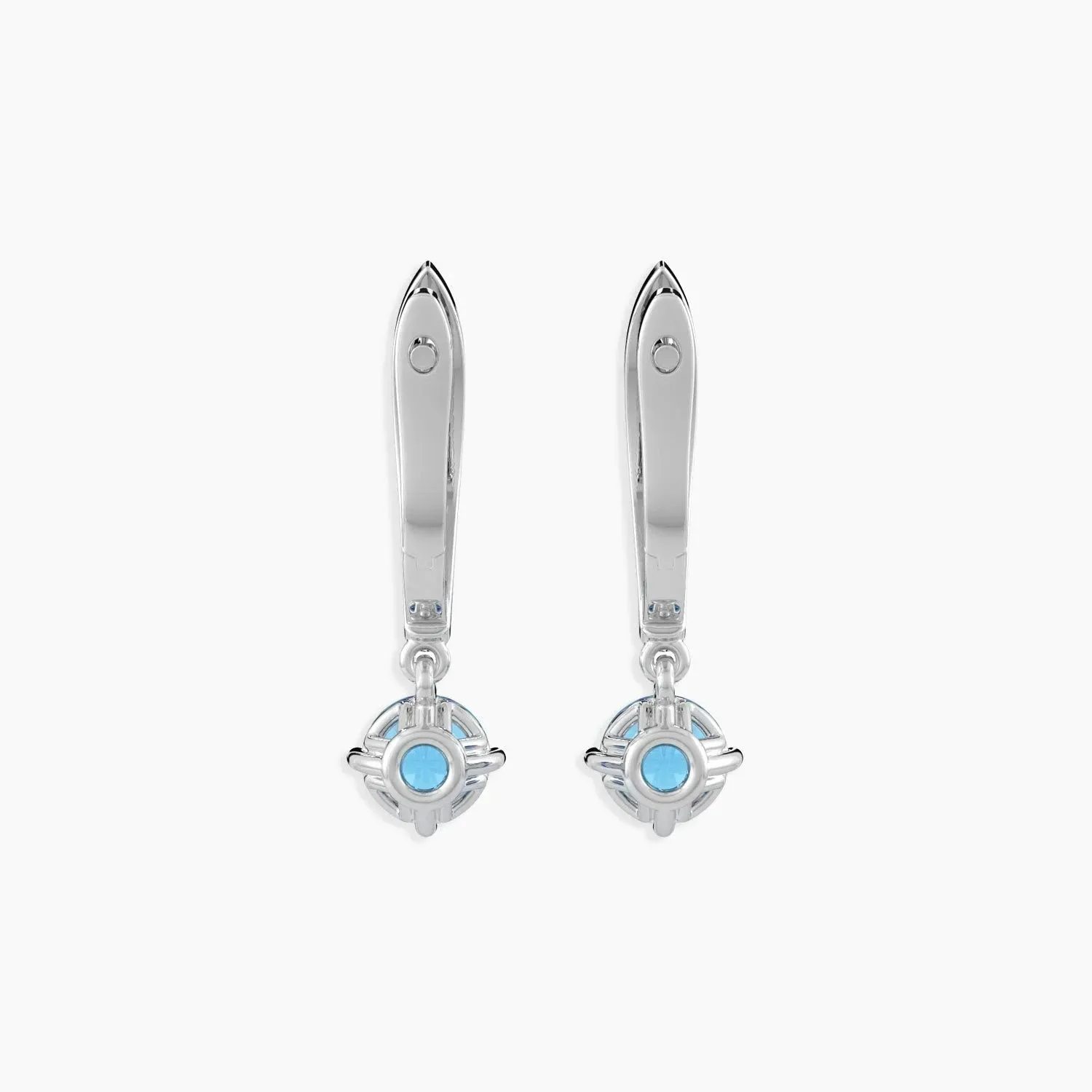 Round Topaz Drop Hoop Earrings in Silver - Irosk Australia ®