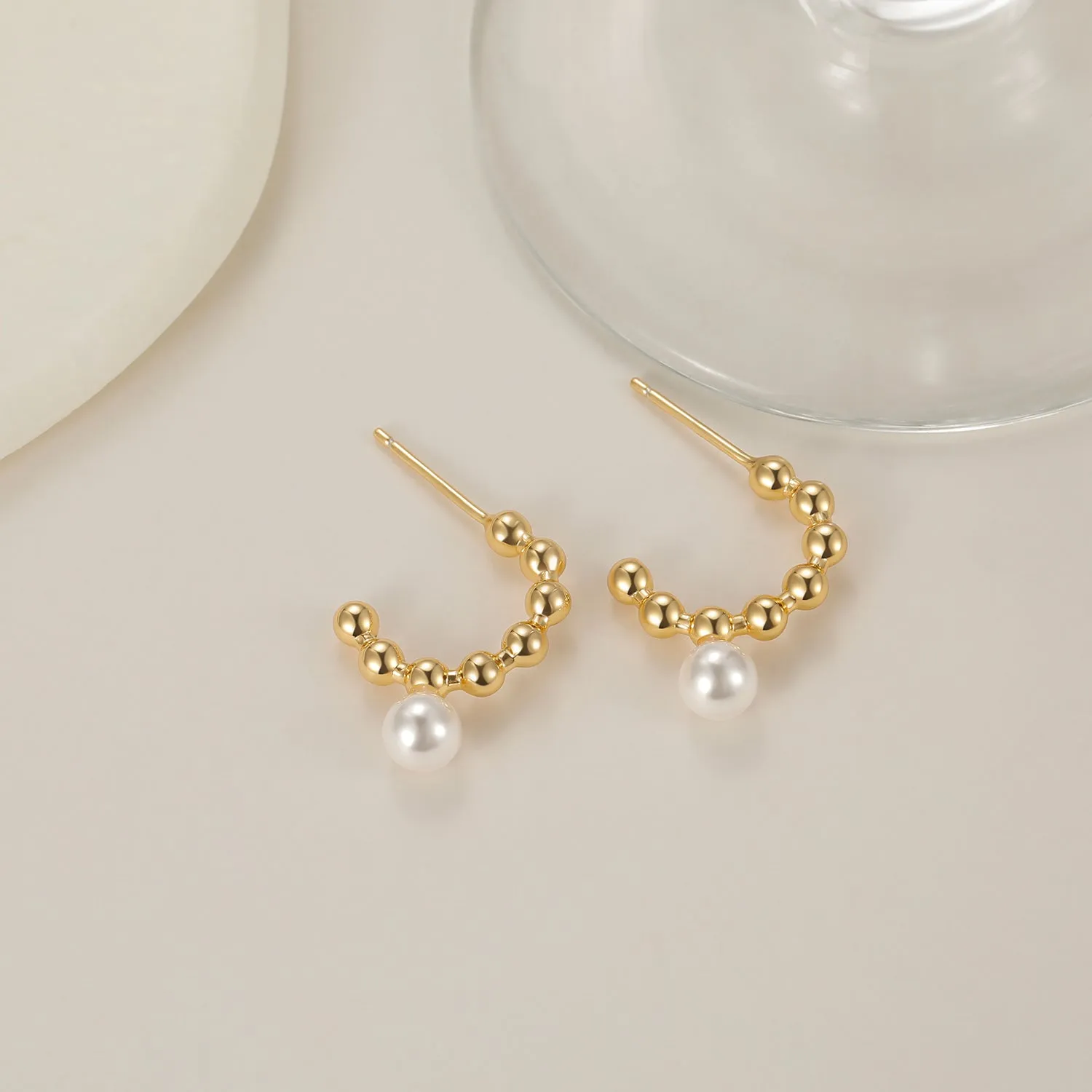 S925 Baroque Pearl Huggie Earring For Women