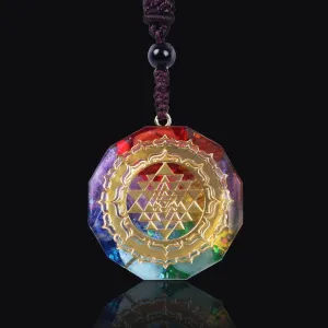 Sacred Geometry Chakra Energy Necklace Crystal Quartz Necklace