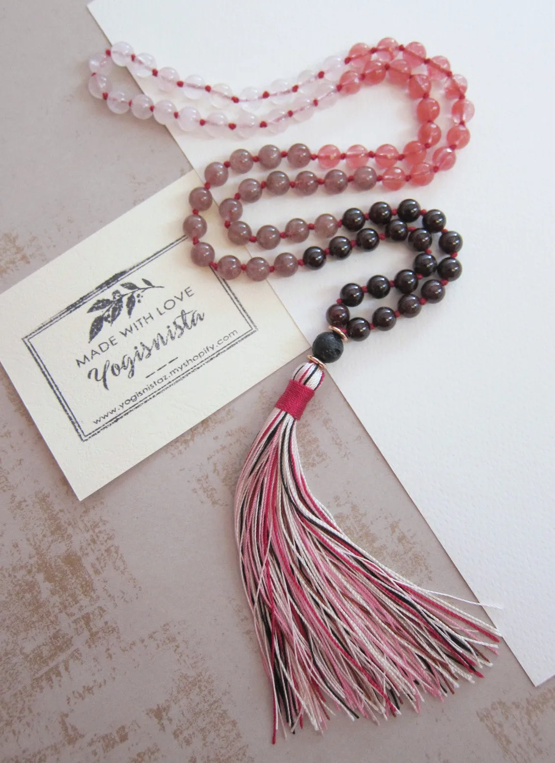 SALE - "Waves of Love" Ombre Mala Tassel Necklace