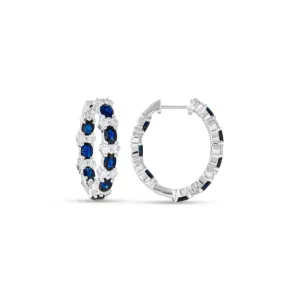 Sapphire and Diamond Huggie Earrings