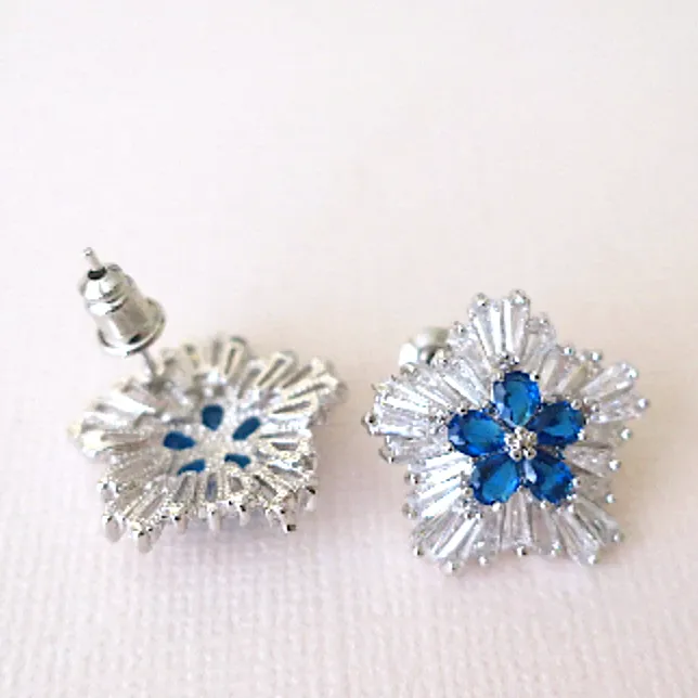 Sapphire Blue Earrings Studs