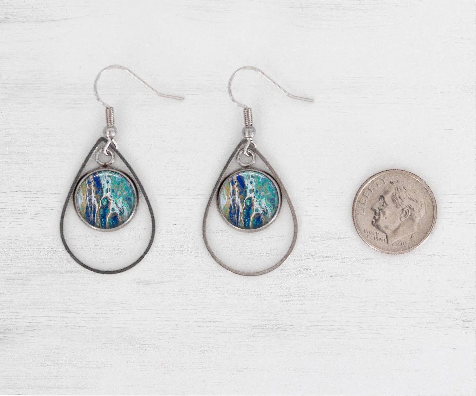 Sapphire Shores Teardrop Dangle Earrings | Handmade Earrings | Beach Jewelry