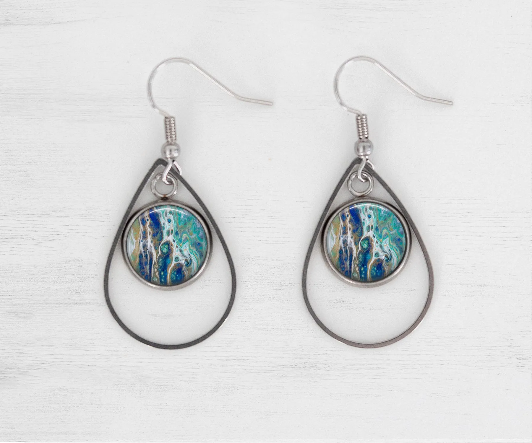 Sapphire Shores Teardrop Dangle Earrings | Handmade Earrings | Beach Jewelry