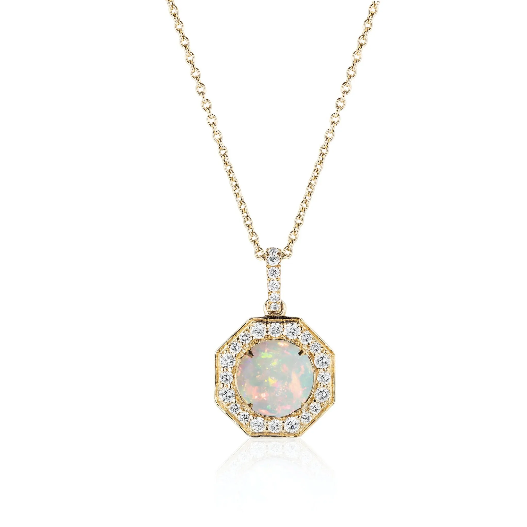 Semi-Precious Pendant Necklace with Diamonds