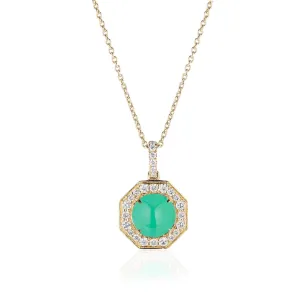 Semi-Precious Pendant Necklace with Diamonds