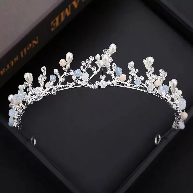 Silver Pearl Princess Tiara Queen smaller demure headdress