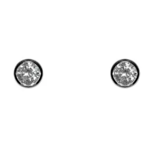 Simica Round Cut Bezel Stud Earrings – 4mm | 0.25ct