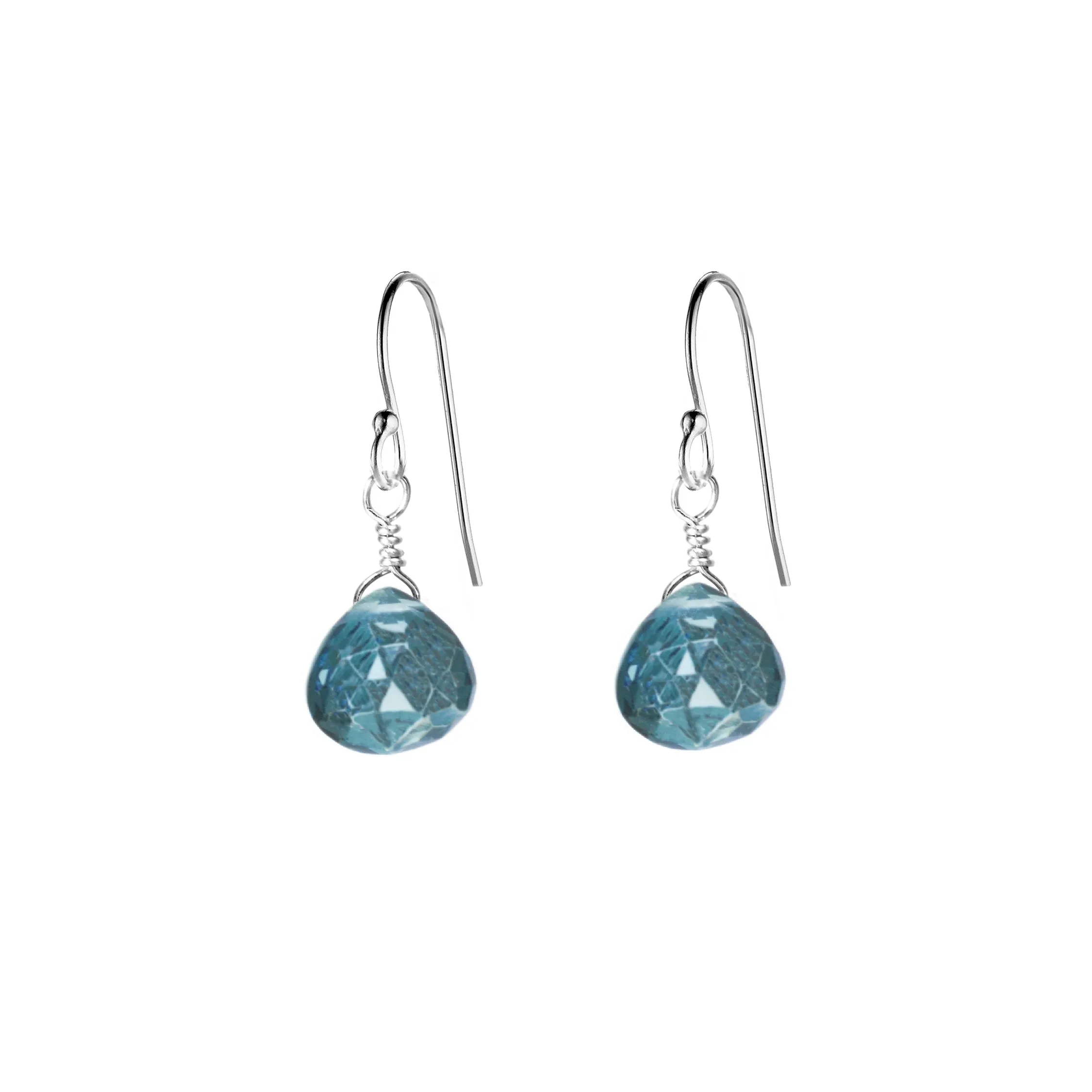 Single Drop Gemstone Earrings (Heart Shape)