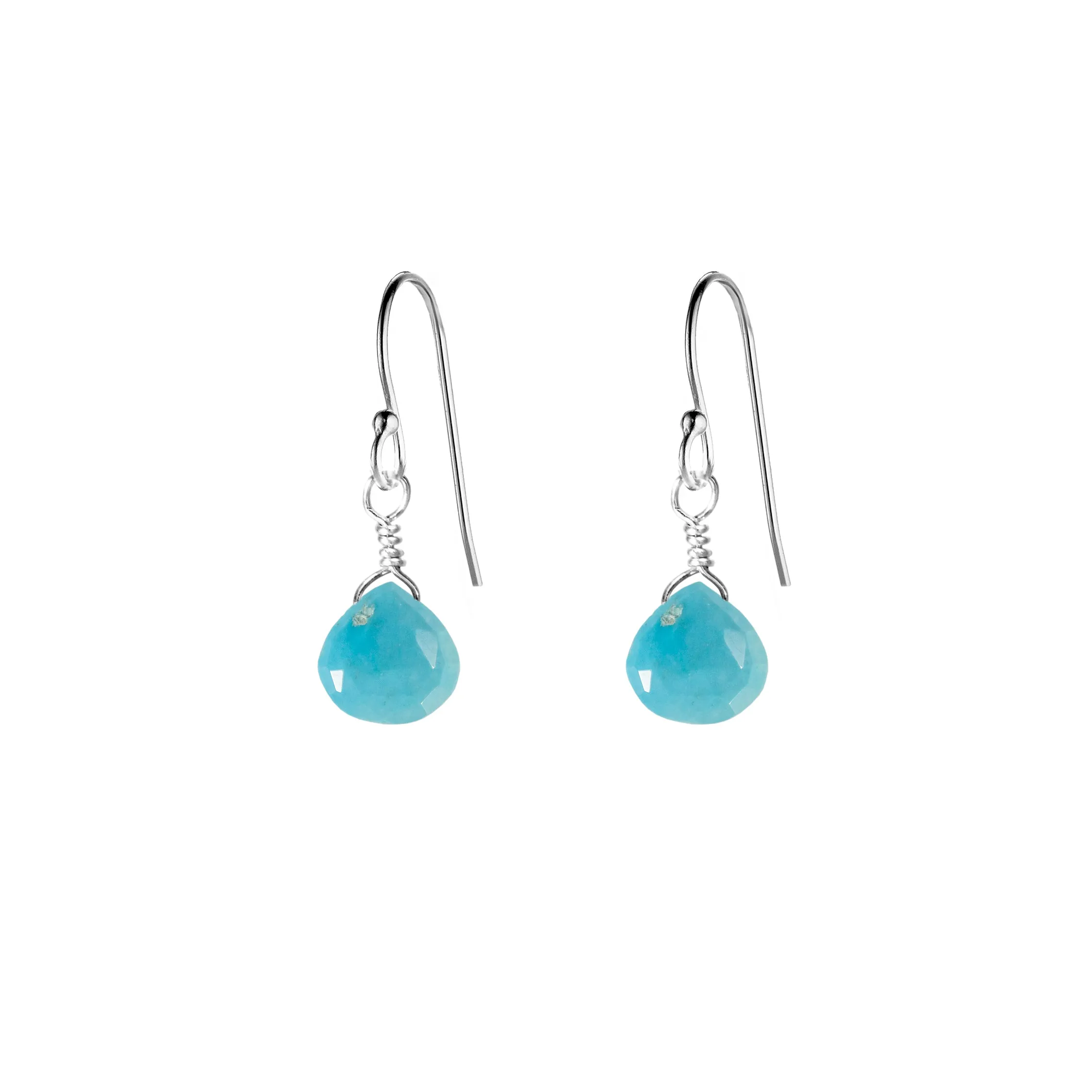 Single Drop Gemstone Earrings (Heart Shape)