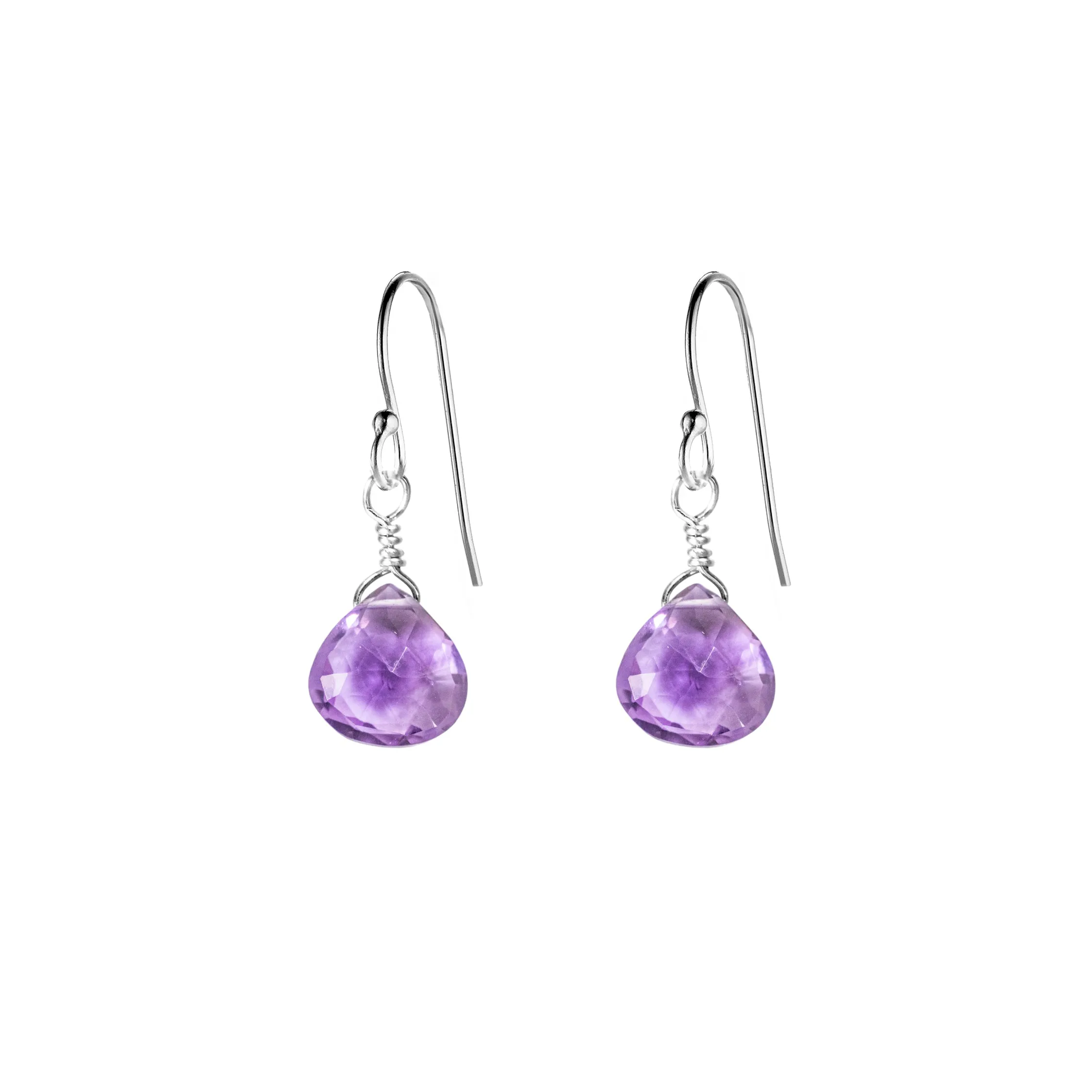 Single Drop Gemstone Earrings (Heart Shape)