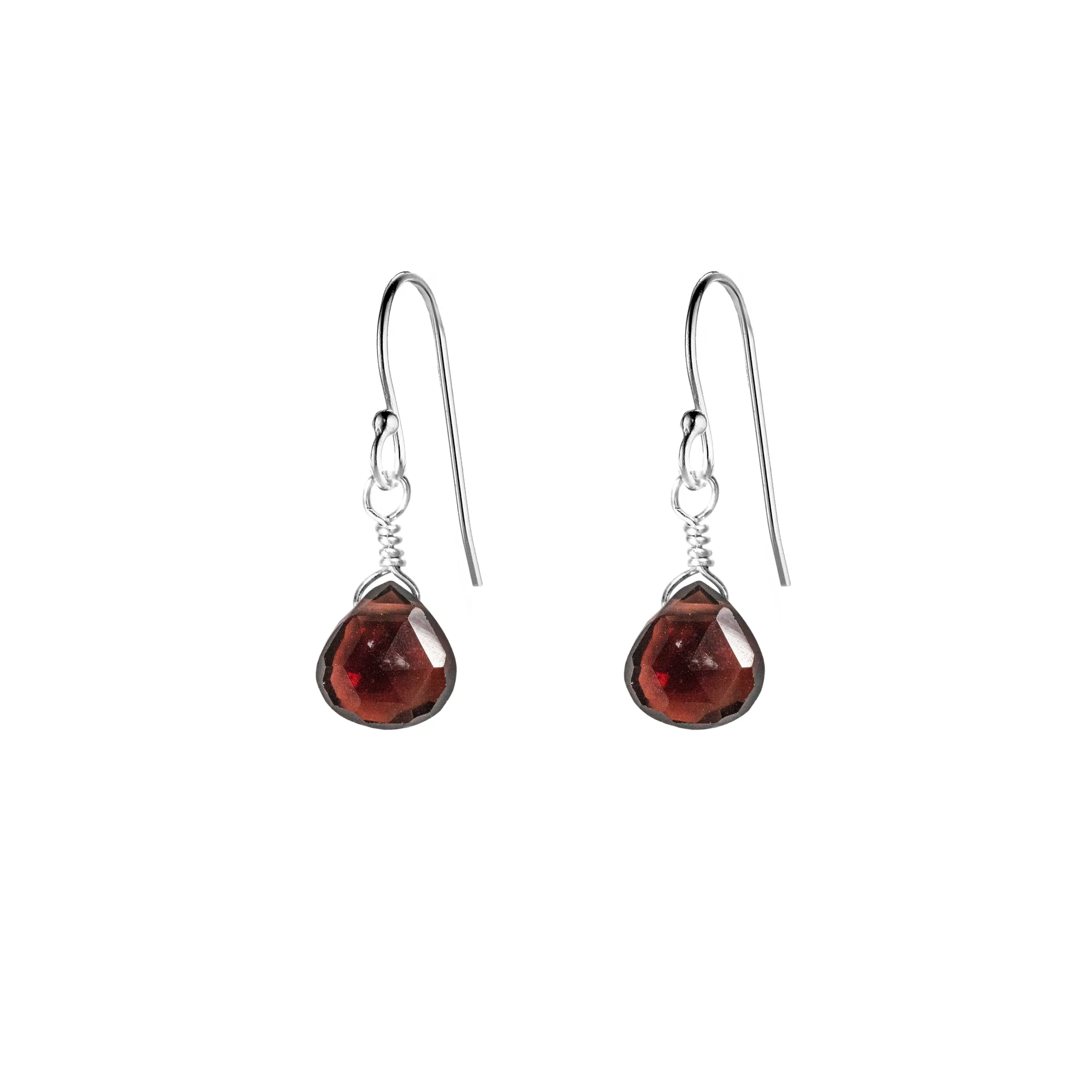 Single Drop Gemstone Earrings (Heart Shape)